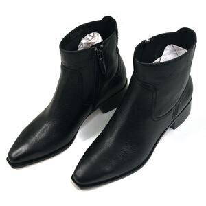 COLE HAAN Naia Black Leather Ankle Boot Bootie Womens Size 7B Side Zip New $200